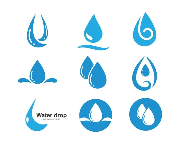 Agua gota logotipo plantilla vector ilustración — Vector de stock