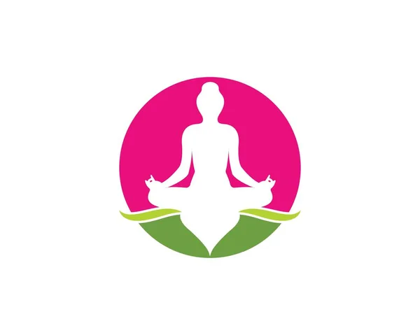 Meditación logo plantilla vector icono — Vector de stock