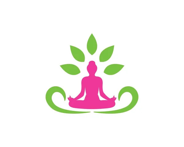 Meditatie logo template vector pictogram — Stockvector