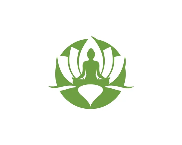 Meditatie logo template vector pictogram — Stockvector