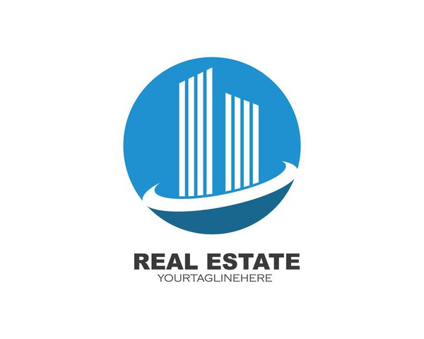 real estate modern city building vector template