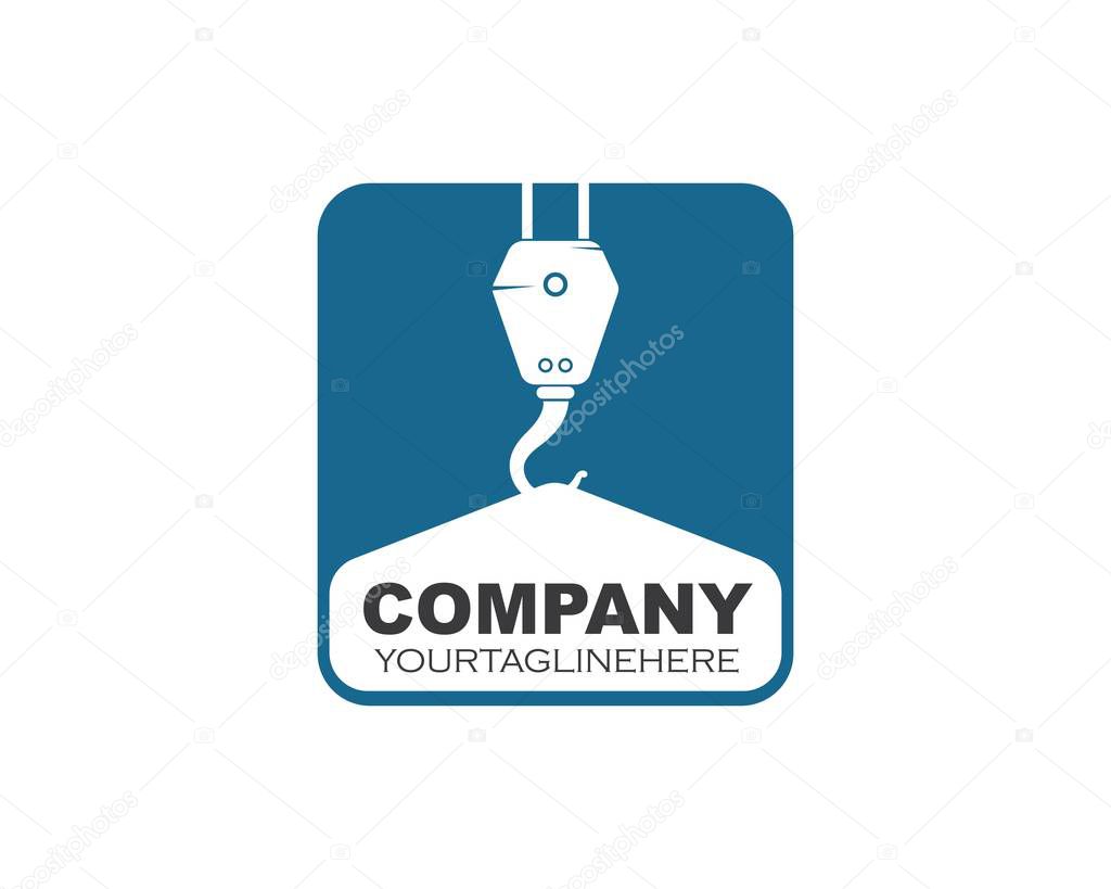 Crane hook logo vector illustration template