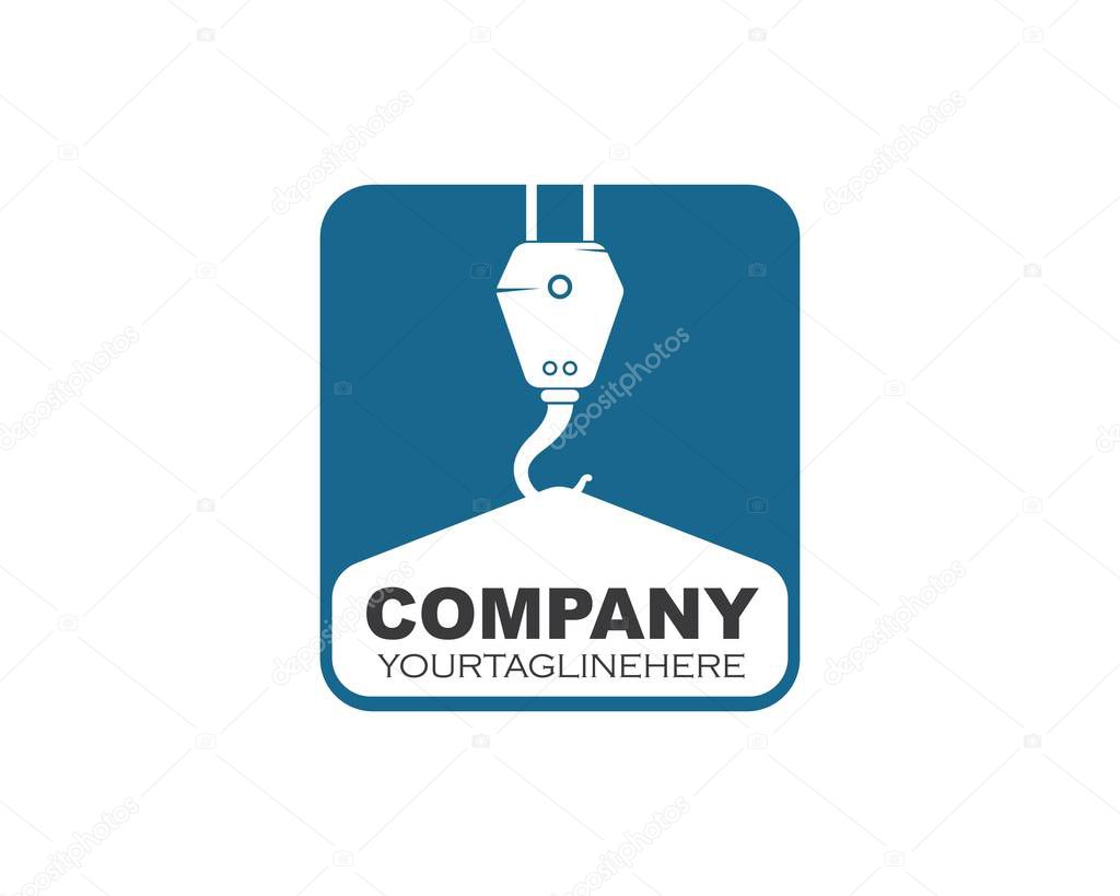 Crane hook logo vector illustration