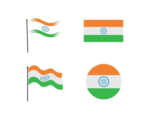 Bandera india vector icono ilustración — Archivo Imágenes Vectoriales