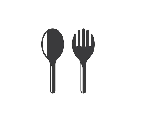Forchetta, cucchiaio logo icona vettoriale illustrazione — Vettoriale Stock