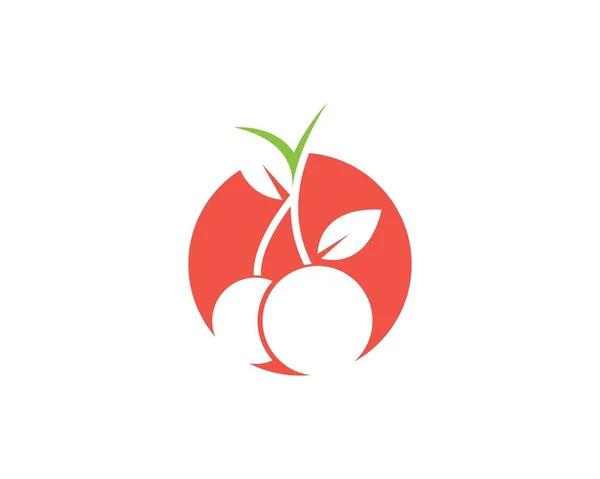 Cereza fruta icono vector ilustración — Archivo Imágenes Vectoriales