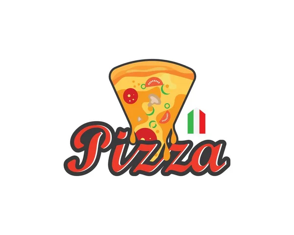 Pizza icon logo illustration vector — Stock Vector