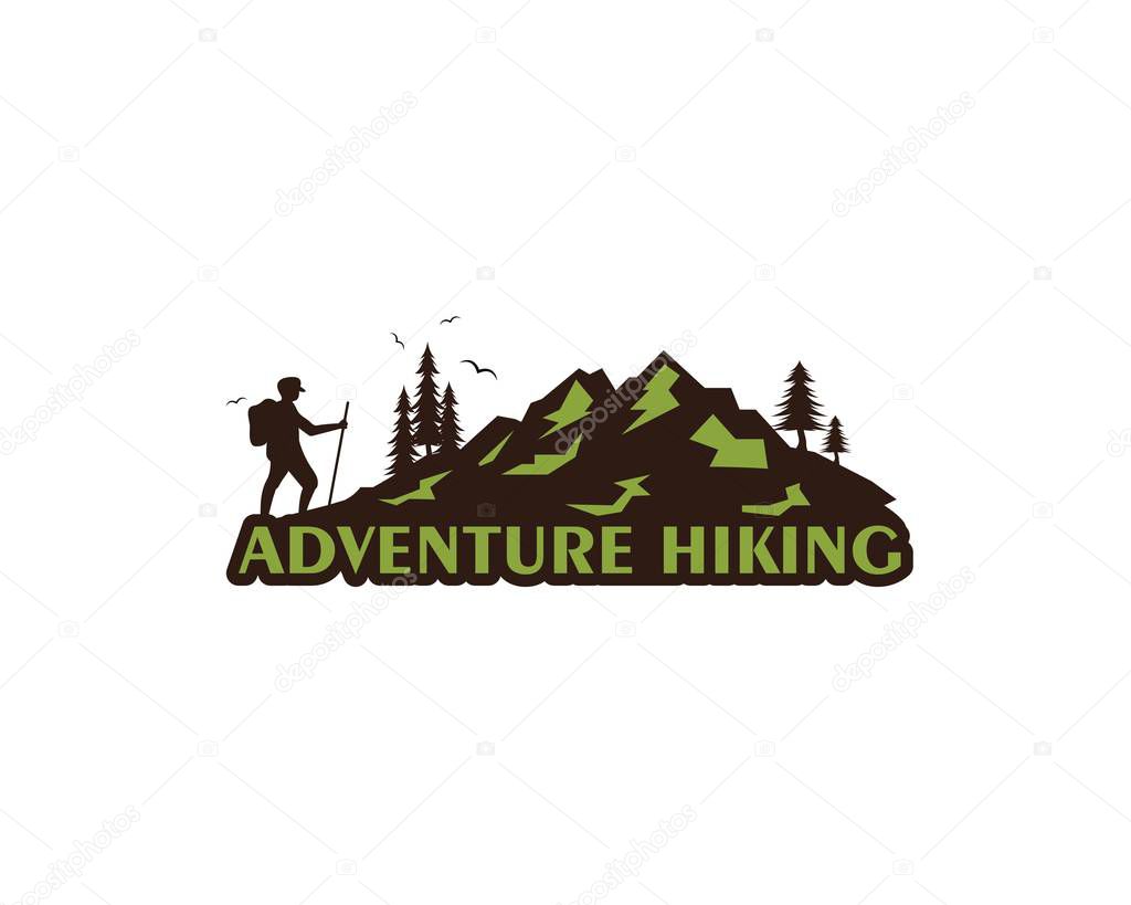 Adventure hiking vector icon illustration design template