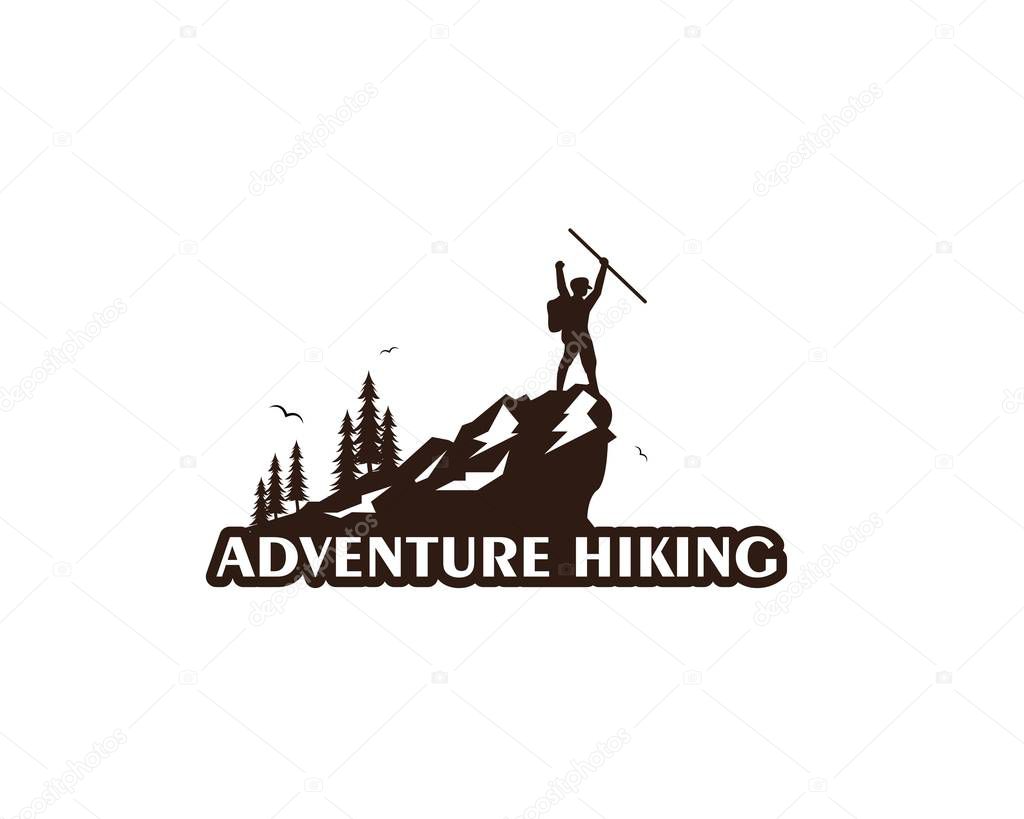 Adventure hiking vector icon illustration design template