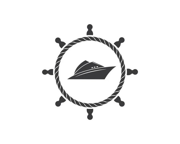 Nautical vector logo icon of maritime illustration — Stock Vector