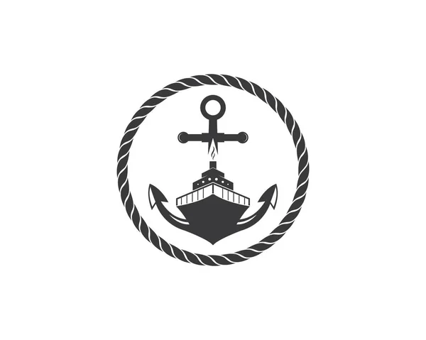 Vetor náutico logotipo ícone da ilustração marítima —  Vetores de Stock