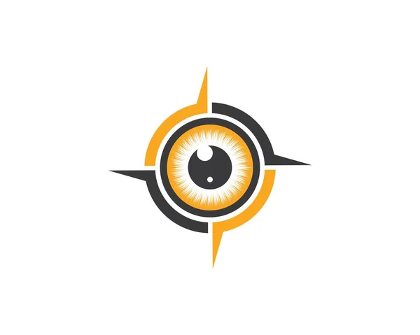 Icono del ojo óptico Logo vector Plantilla ilustración — Vector de stock