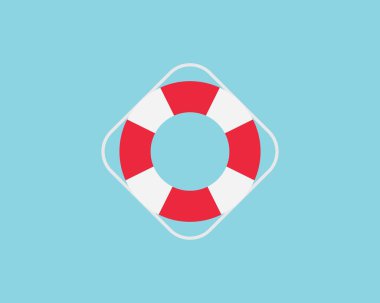 life bouy simgesi vektör çizimi tasarımı