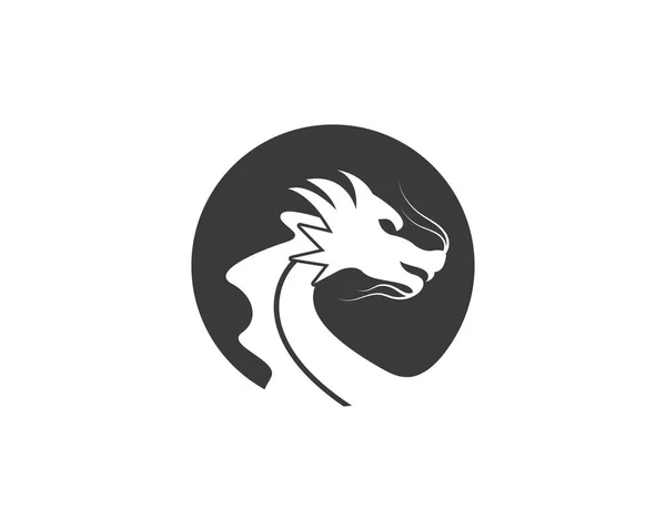Dragon logo icon template vector — 스톡 벡터