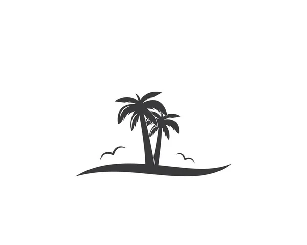 Palm boompictogram van de zomer en reizen logo vector illustratie — Stockvector