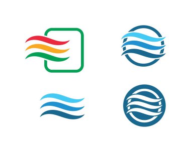 Su Dalgası sembolü ve simge logo şablonu