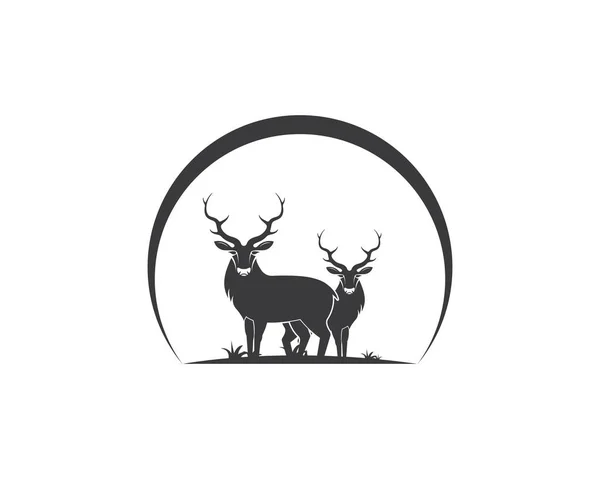 Deer ilustration icon vector design — 스톡 벡터
