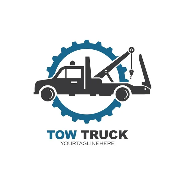 Çekici kamyon vektör logo tasarımı — Stok Vektör