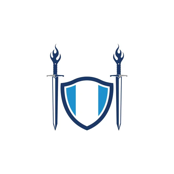 Desain gambar ikon vektor logo pedang - Stok Vektor
