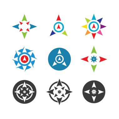 pusula logosu vektör tempate ilustration