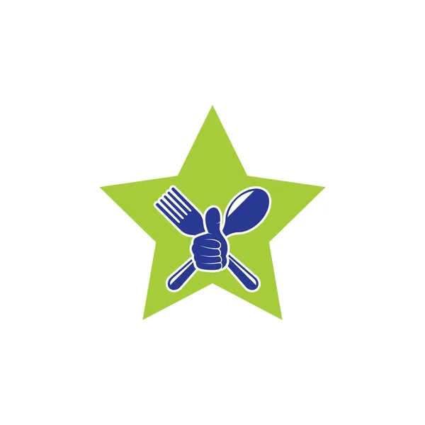 Tenedor, cuchara logotipo icono vector ilustración — Vector de stock