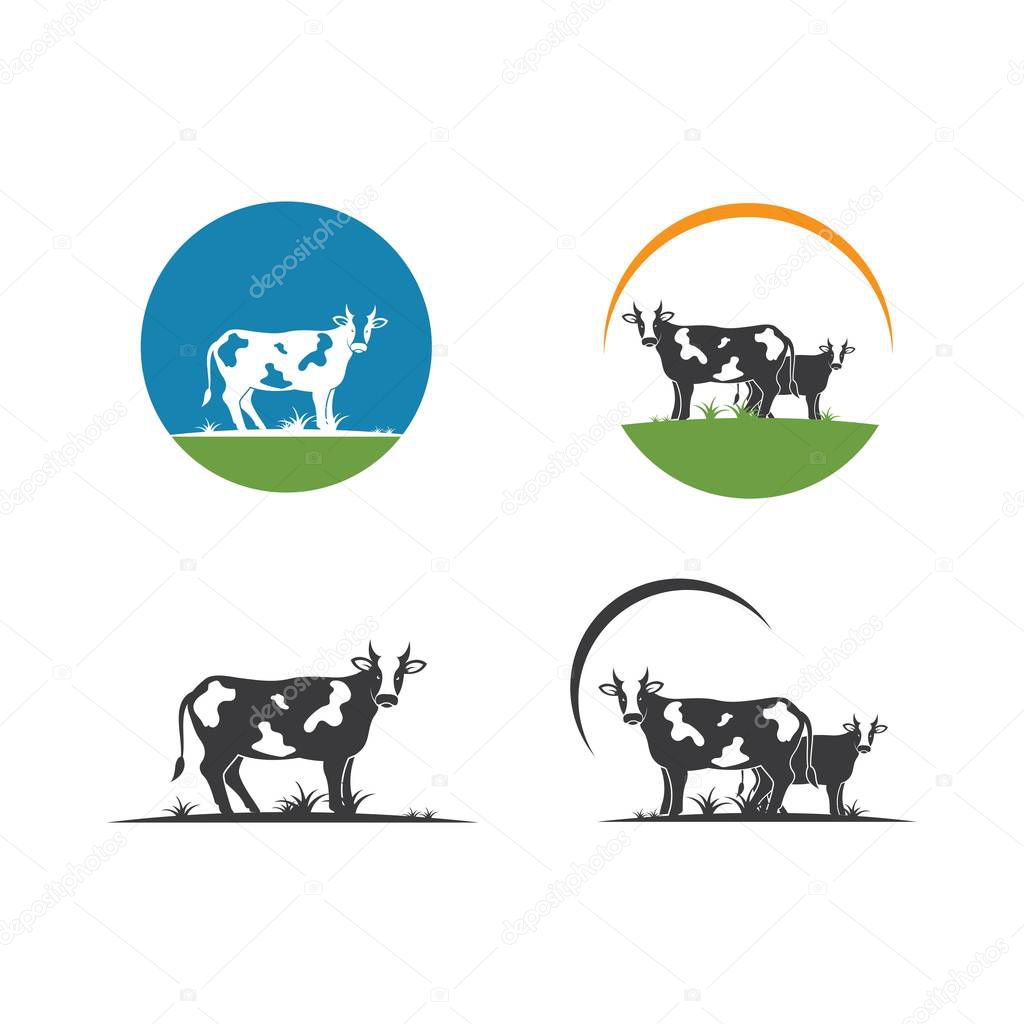 cow logo vector illustration templat