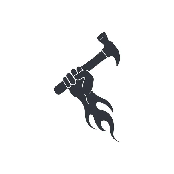 Hummer in der Hand Symbol Logo Vektor Illustration Design — Stockvektor