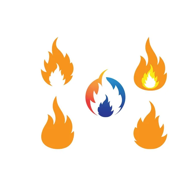 Ateş Alevi Logosu Vektör Çizim Şablonunu Ateşle — Stok Vektör
