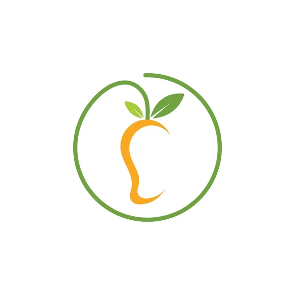 Mangó Gyümölcs Vektor Illusztráció Logó Ikon — Stock Vector