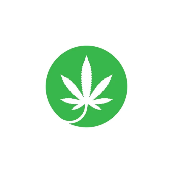 Modello Disegno Illustrazione Icona Vettoriale Foglia Cannabis — Vettoriale Stock
