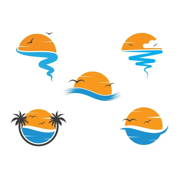 Golf Zon Logo Pictogram Vector Illustratie Ontwerp Sjabloon — Stockvector
