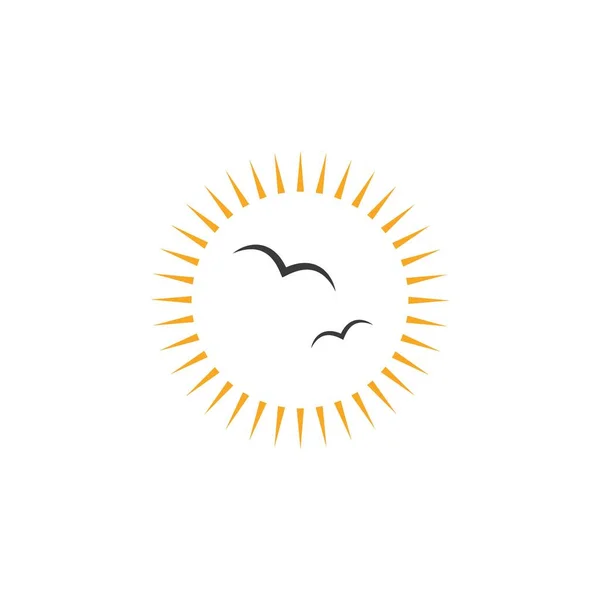 Güneş Ilüstrasyon Logo Vektör Şablonu — Stok Vektör