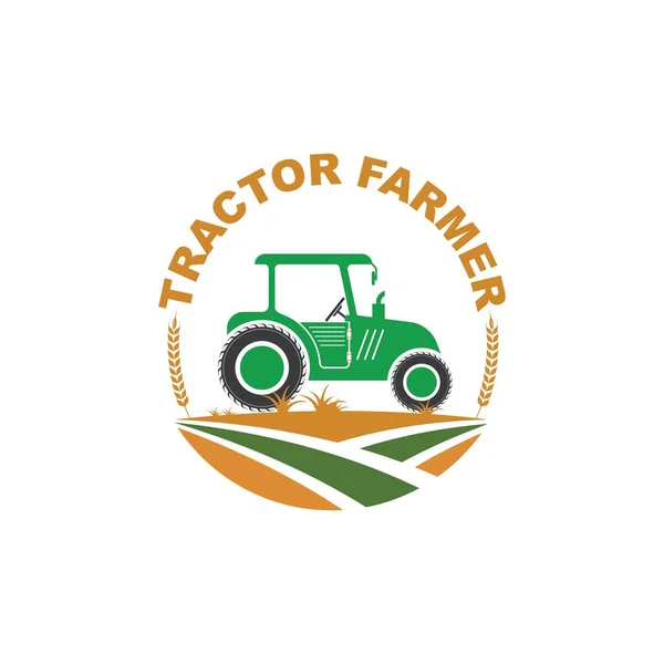 Шаблон Дизайна Векторной Иллюстрации Тракторного Фермера — стоковый вектор