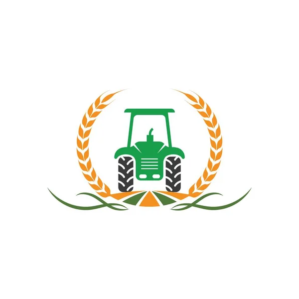 Tractor Agricultor Ícone Vetor Ilustração Design Modelo —  Vetores de Stock