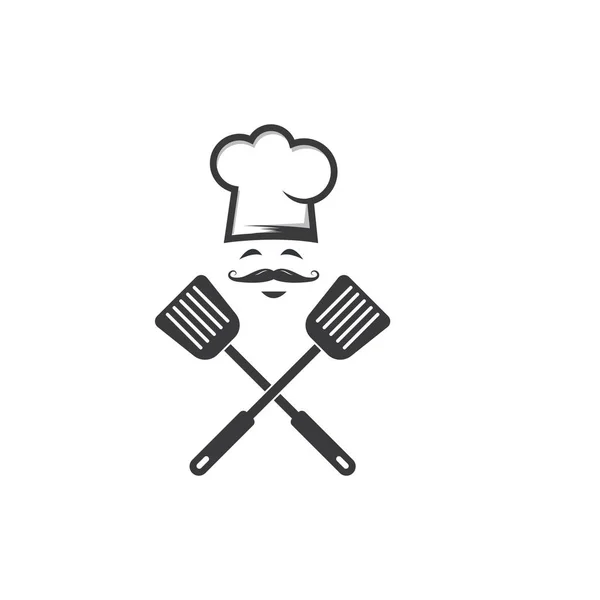 Cappello Chef Logo Vettoriale Illustrazione Design — Vettoriale Stock