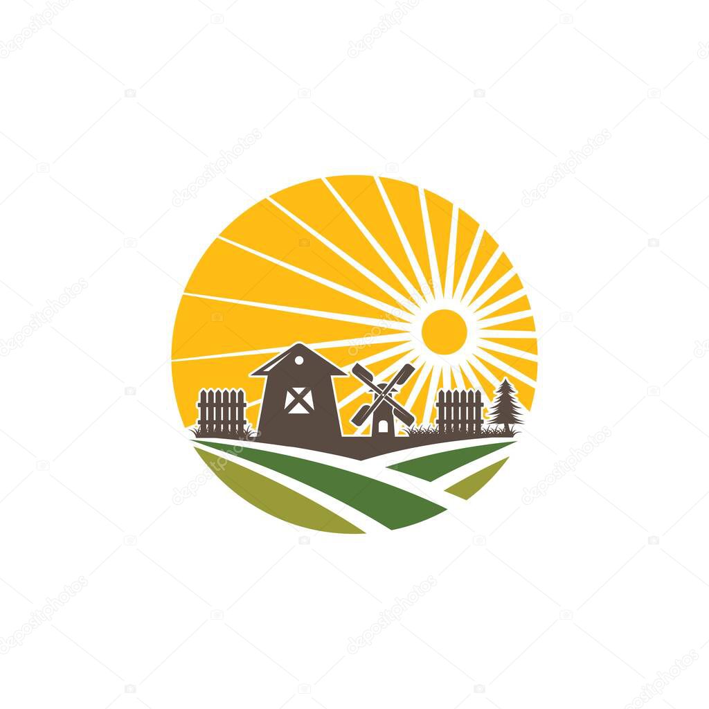 Agriculture farm icon logo vector design