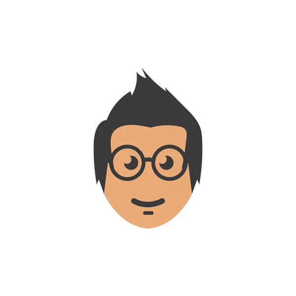 Nerd Jongen Pictogram Vector Illustratie Ontwerp Sjabloon — Stockvector