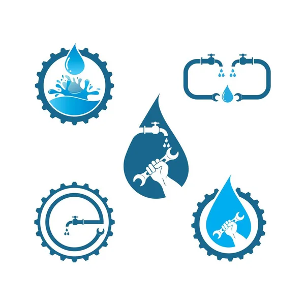 Loodgieterswerk Vector Illustratie Logo Pictogram Ontwerp — Stockvector