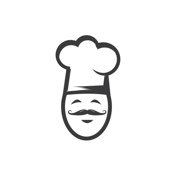 Sombrero Chef Logo Vector Ilustración Diseño — Vector de stock
