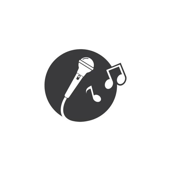 Microfoon Pictogram Logo Van Karaoke Muzikale Vector Illustratie Ontwerp Template — Stockvector