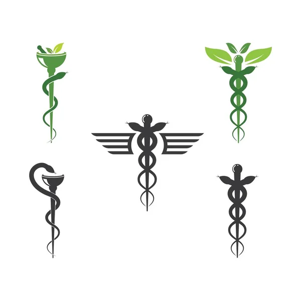 Serpiente Médica Vector Icono Ilustración Diseño — Vector de stock