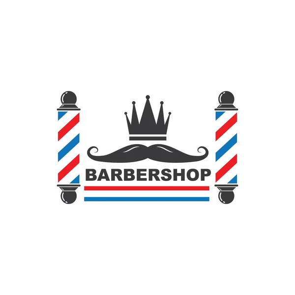 Barbería Icono Logo Vector Icono Plantilla — Archivo Imágenes Vectoriales