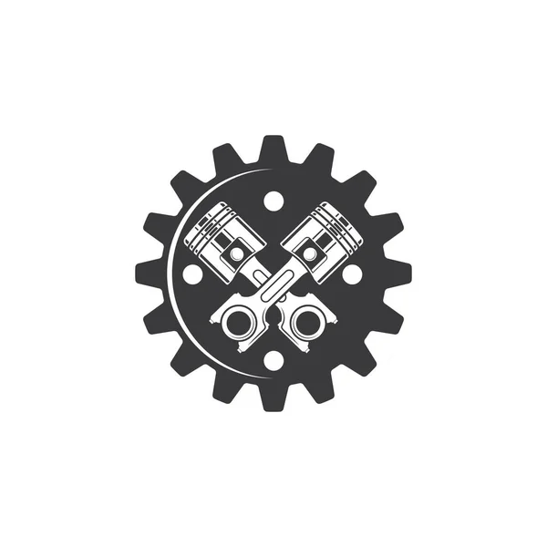 Piston Gear Vector Icon Illustration Design Template — Stock Vector