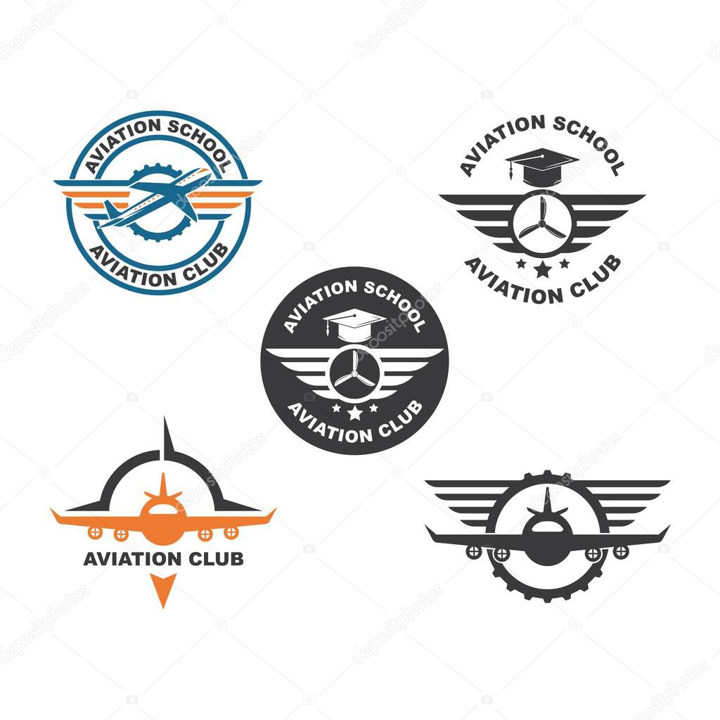 Aviation academy vector illustration design template