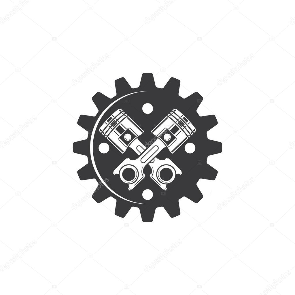 piston gear vector icon illustration design template