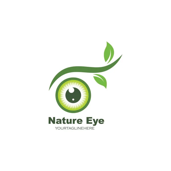 Natuur Oog Pictogram Logo Vector Template Illustratie Ontwerp — Stockvector