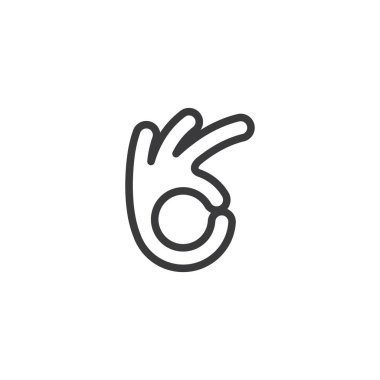 Tamam el hareketi simgesi vektör çizim şablonu