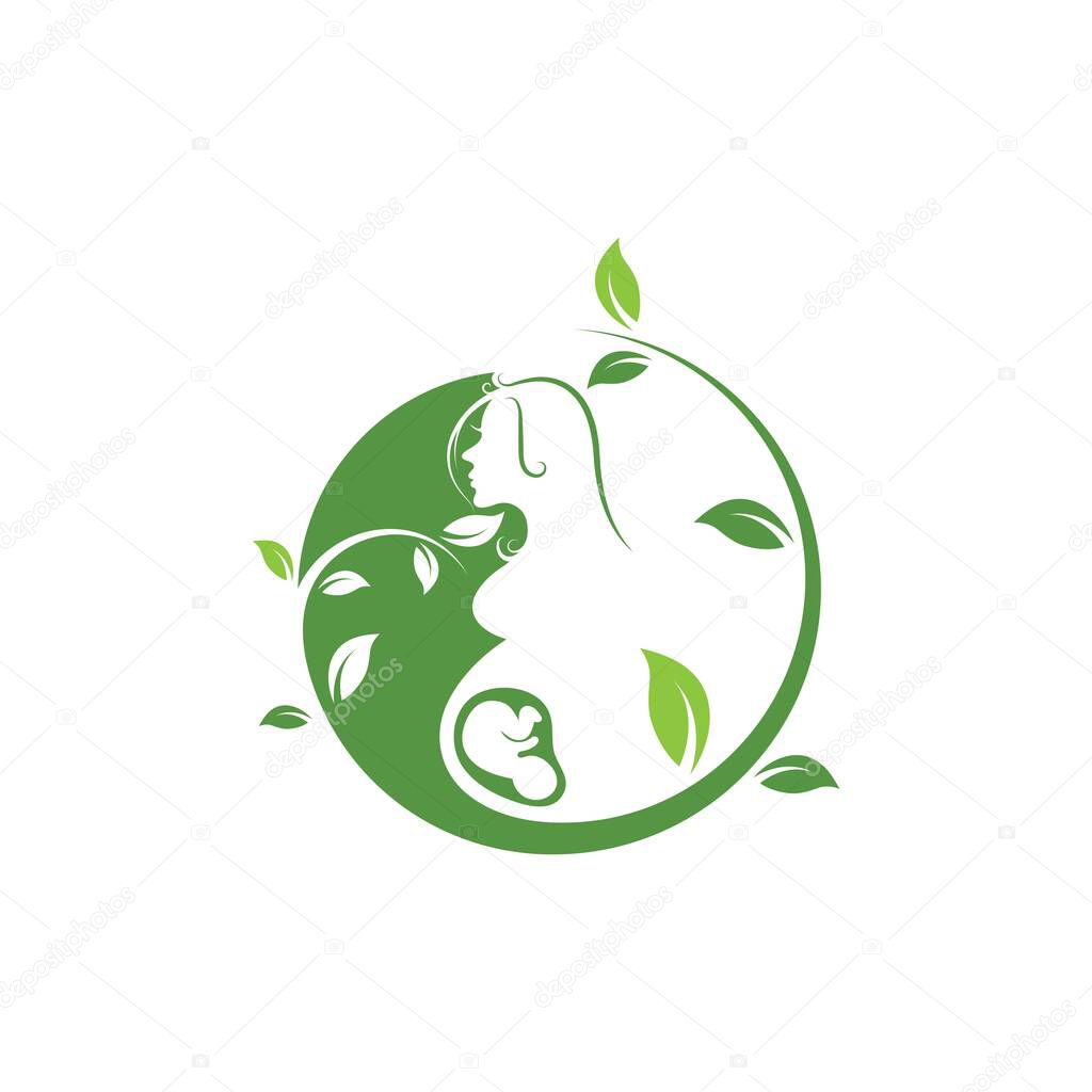 Beauty pregnant women vector icon template