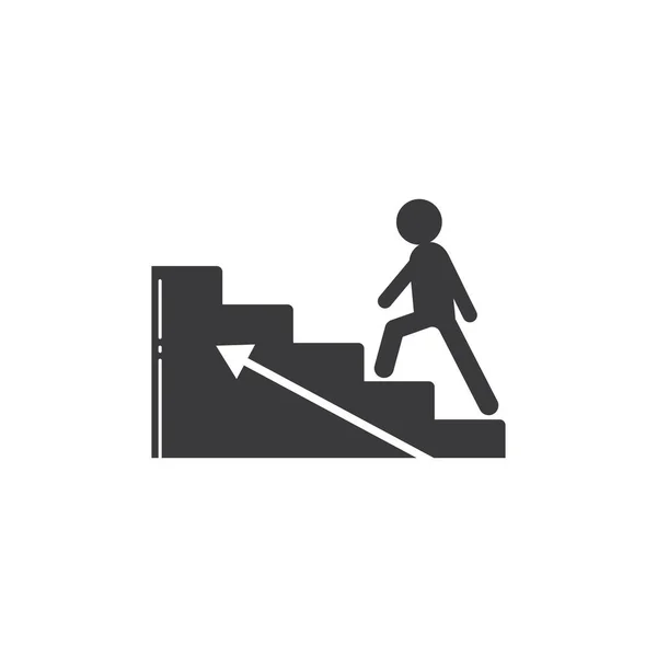 Les Gens Marchant Sur Conception Illustration Vectorielle Haut Escalier — Image vectorielle