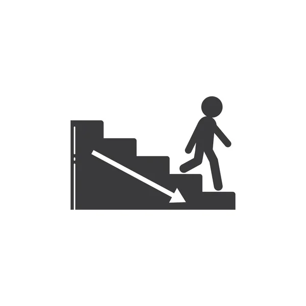 Pessoas Andando Para Baixo Design Ilustração Vetorial Upstair — Vetor de Stock